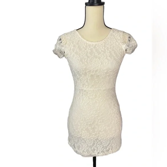 yellow puff sleeve mini dress The Capri Eyelet Mini main image 0